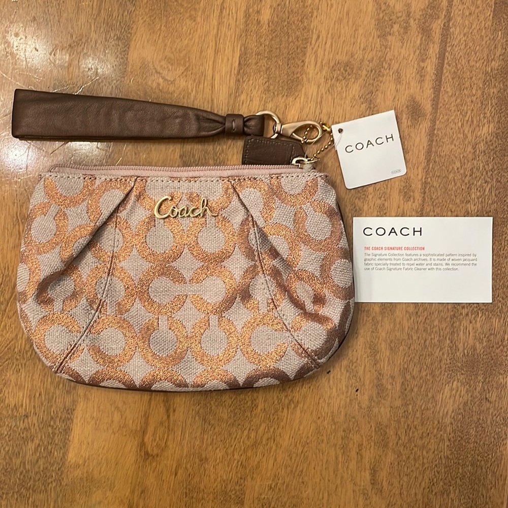 Coach wristlet with shimmer